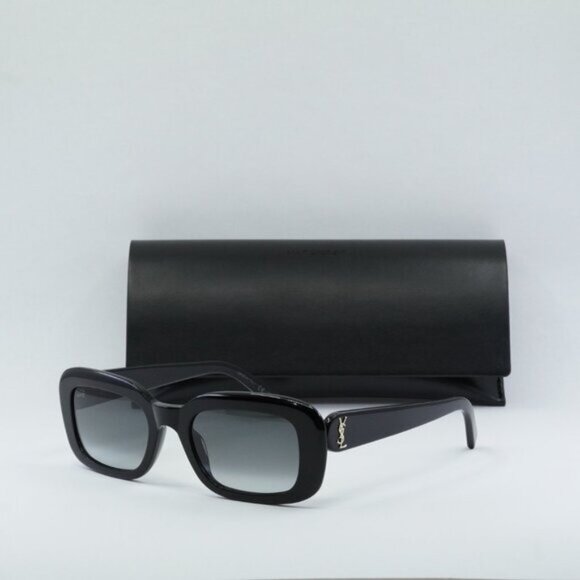 🕶️ New Saint Laurent SLM130 002 Sunglasses - Shiny Black Frame - Picture 10 of 13